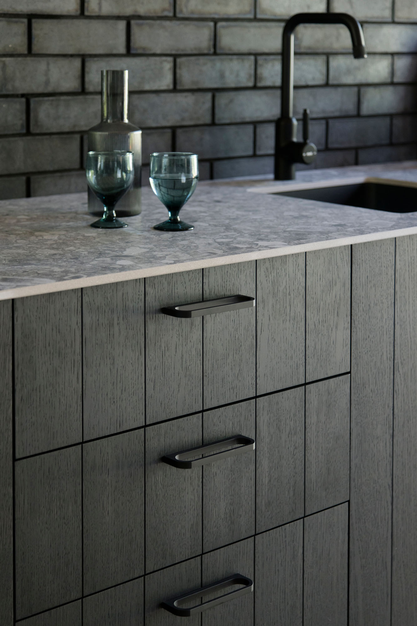 Husk's Smoked Oak Kitchen, featuring Smoked Oak V-Groove kitchen fronts.
