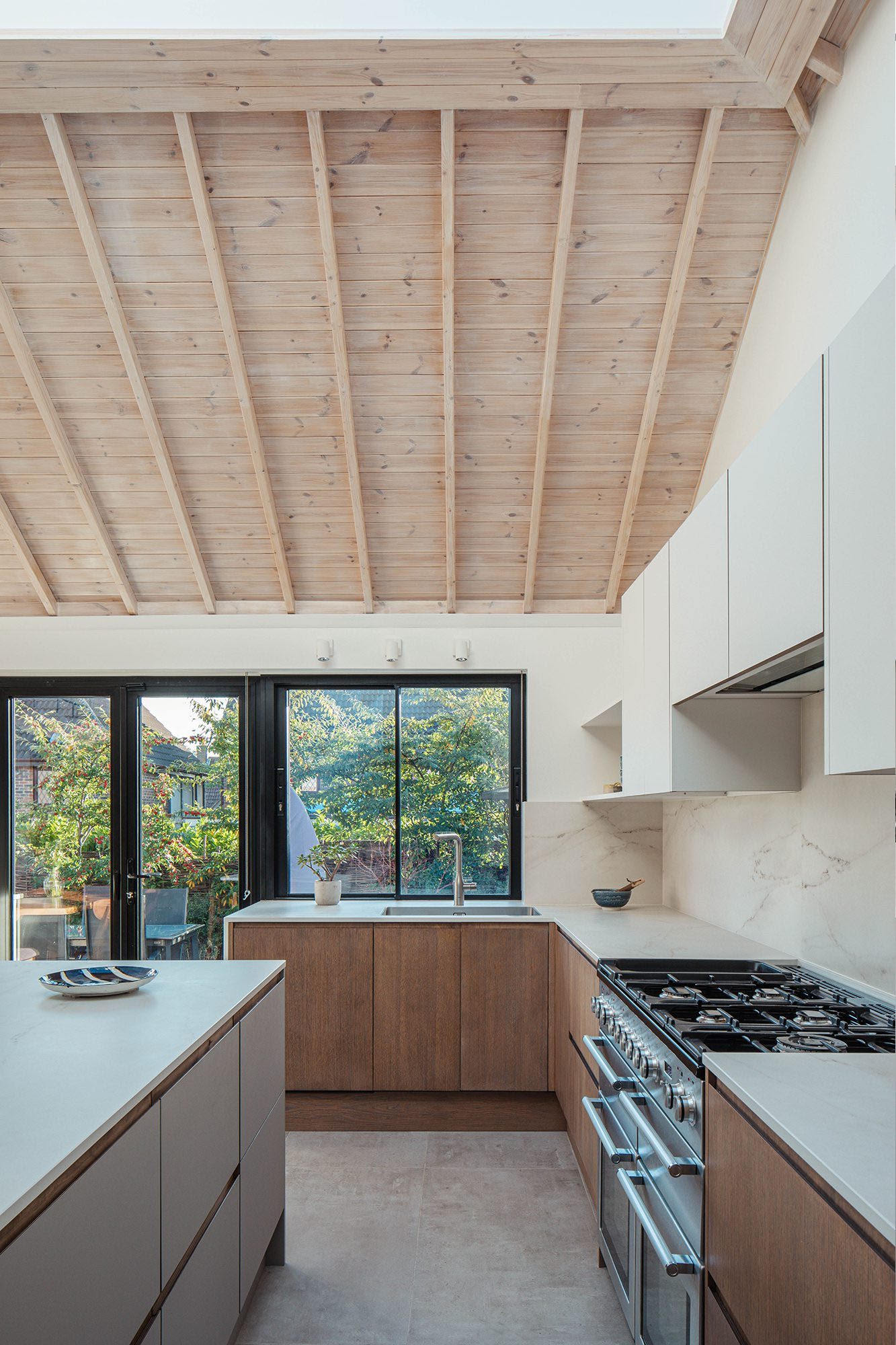 HUSK's Chisleurst Kitchen, featuring Oak on Plywood fronts with a bespoke wood stain.