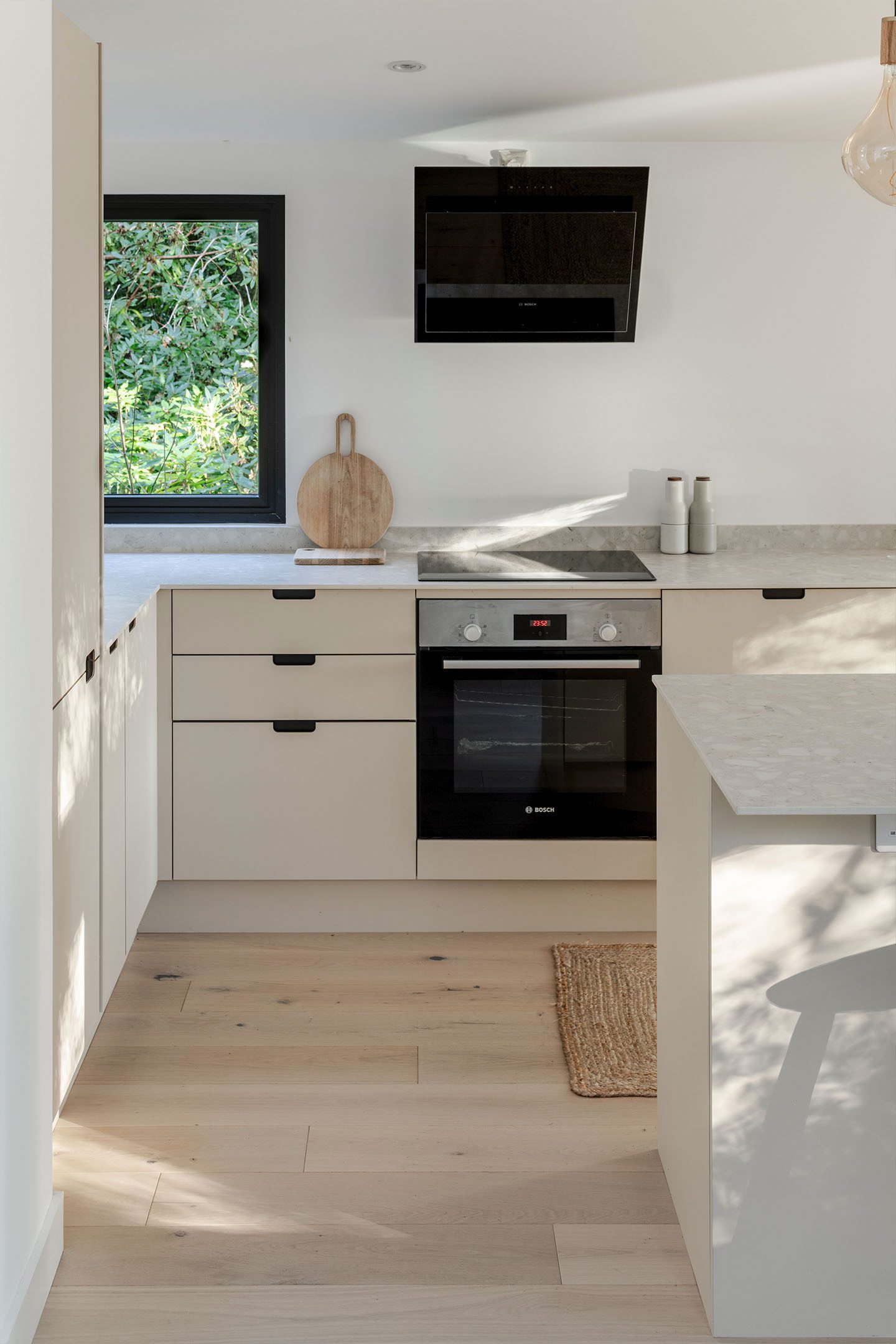 Detail of The Hill Wood Kitchen, featuring HUSK kitchen fronts.