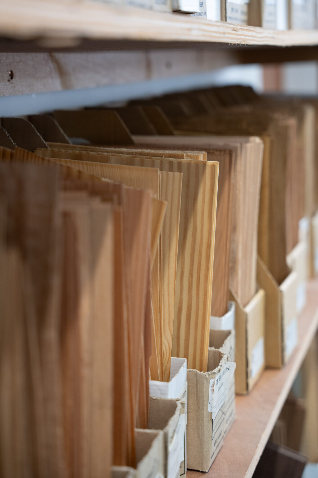 Selection of timber veneer sheets